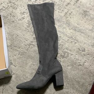 Steve Madden over the knee wide calf stretchable high heeled boot.
